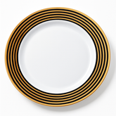 Elegant Gold Striped Premium Plastic Dinner Plates, 10.25", 20-Pack
